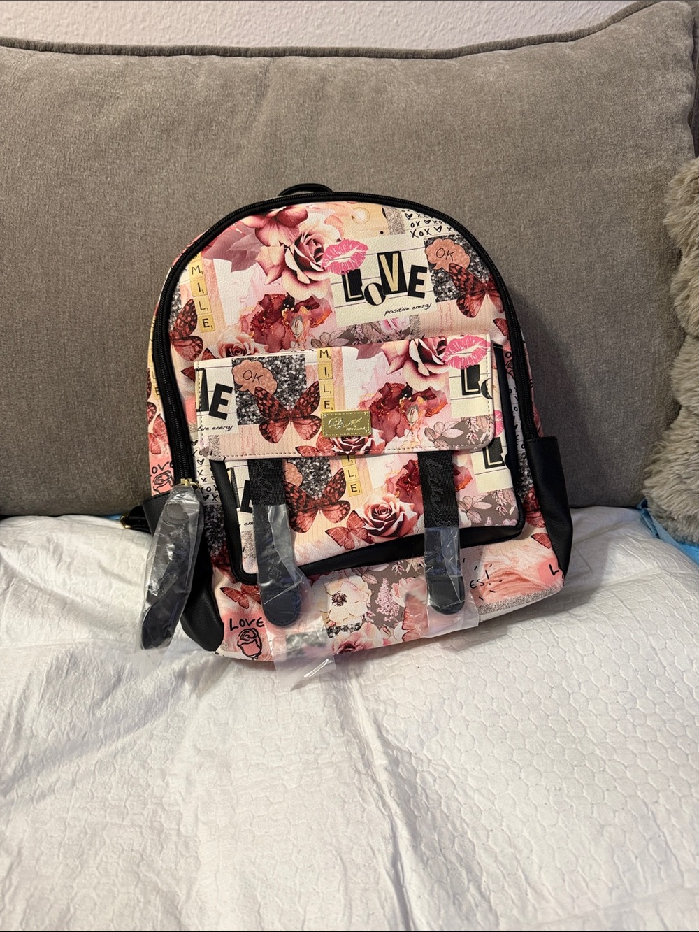 Betsey johnson Floral 'Love' Print Pink Backpack